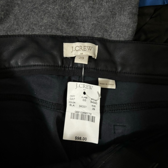 J. Crew black faux leather straight leg pants 29 nwt - Picture 3 of 4
